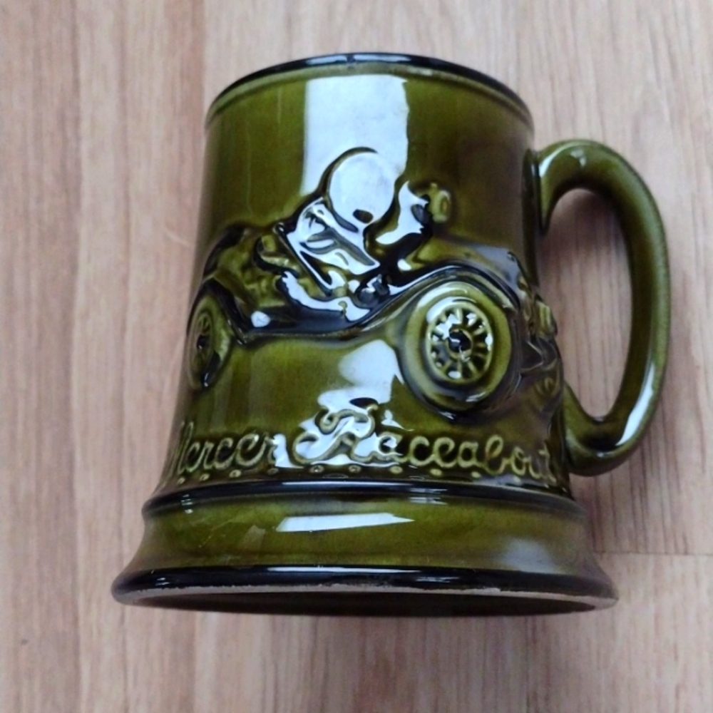 Mug Mercer Raceabout Green  16 oz Made in Japan Vintage